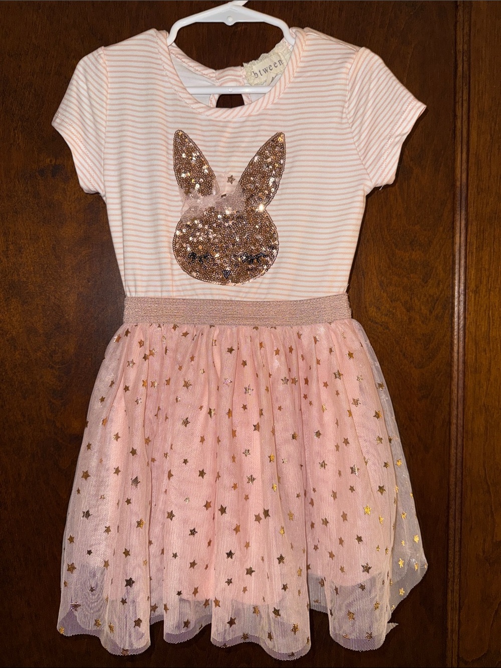 btween Pink and Gold Bunny Tulle Dress